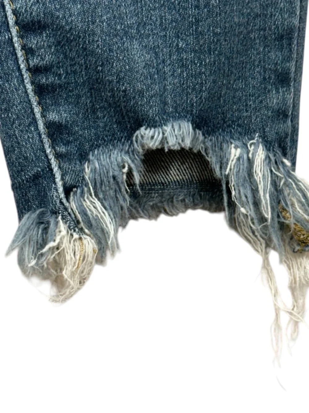 Judy Blue Medium Wash Skinny Fit Denim Jeans With Sharkbite Frayed Hem Size 3/26 - Picture 9 of 13